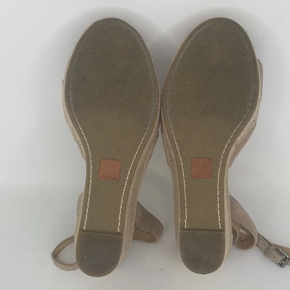 FRYE Sandals Wedges Espadrille Ankle Strap Jute Leather Open Toe Size 11